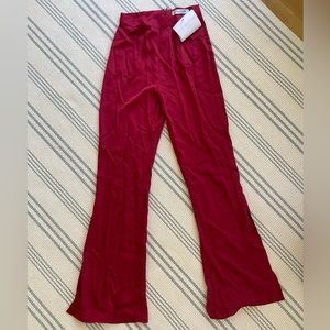 MaxMara red silky crepe pants